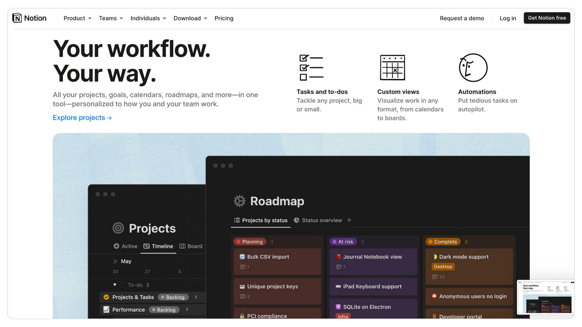 Best marketing tools for small business_Notion for project management
