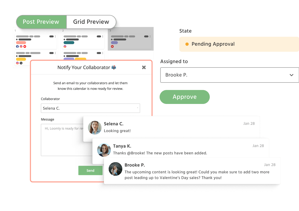 Loomly approvals workflow