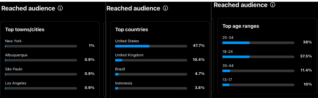 Instagram insights showing audience demographics