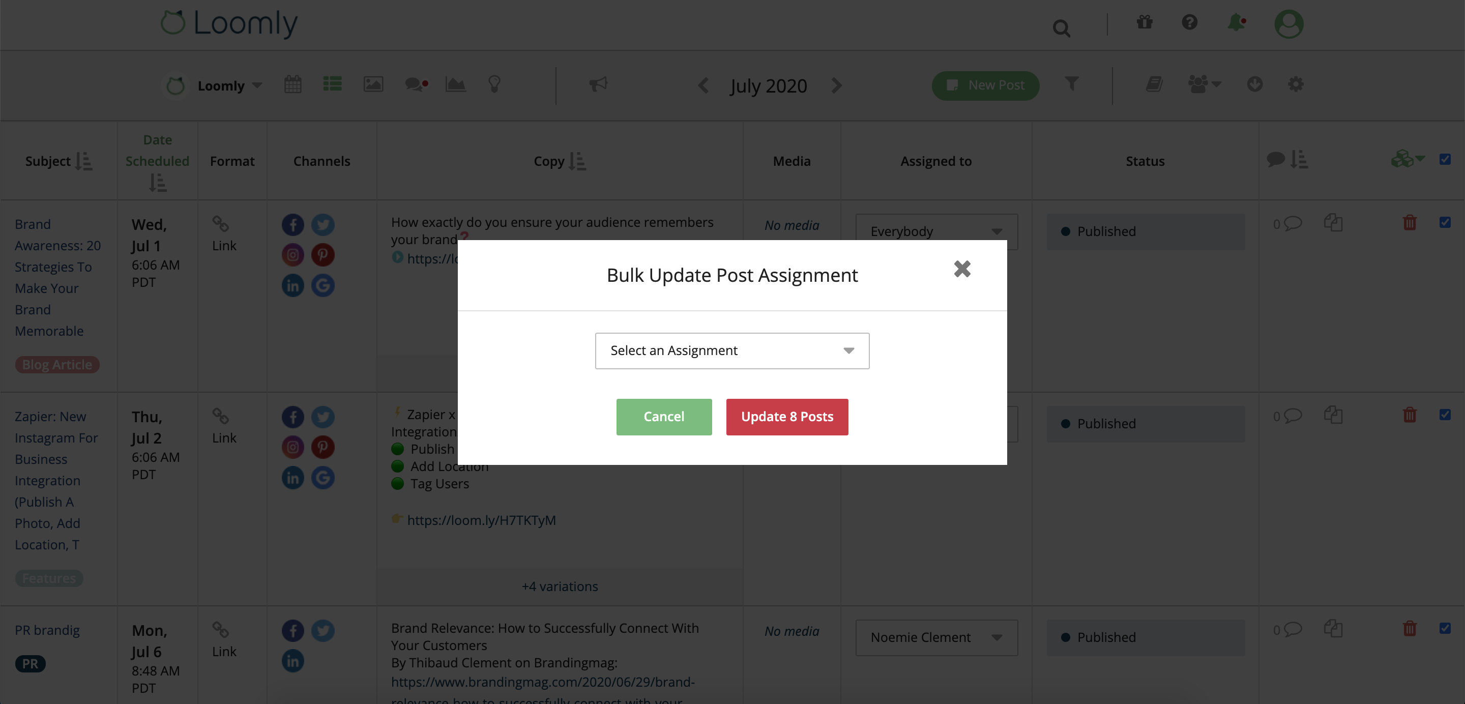 Bulk Actions Modal