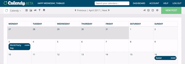 Loomly new list and calendar views calendar view screenshot