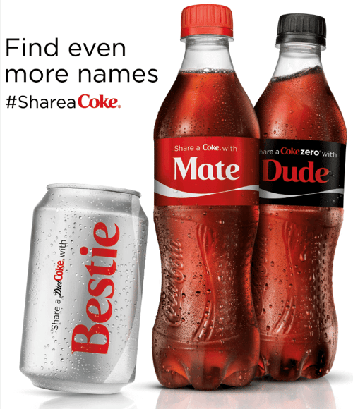 As part of Coca-Cola's efforts to promote #shareacoke they created ads with the hashtag attached.