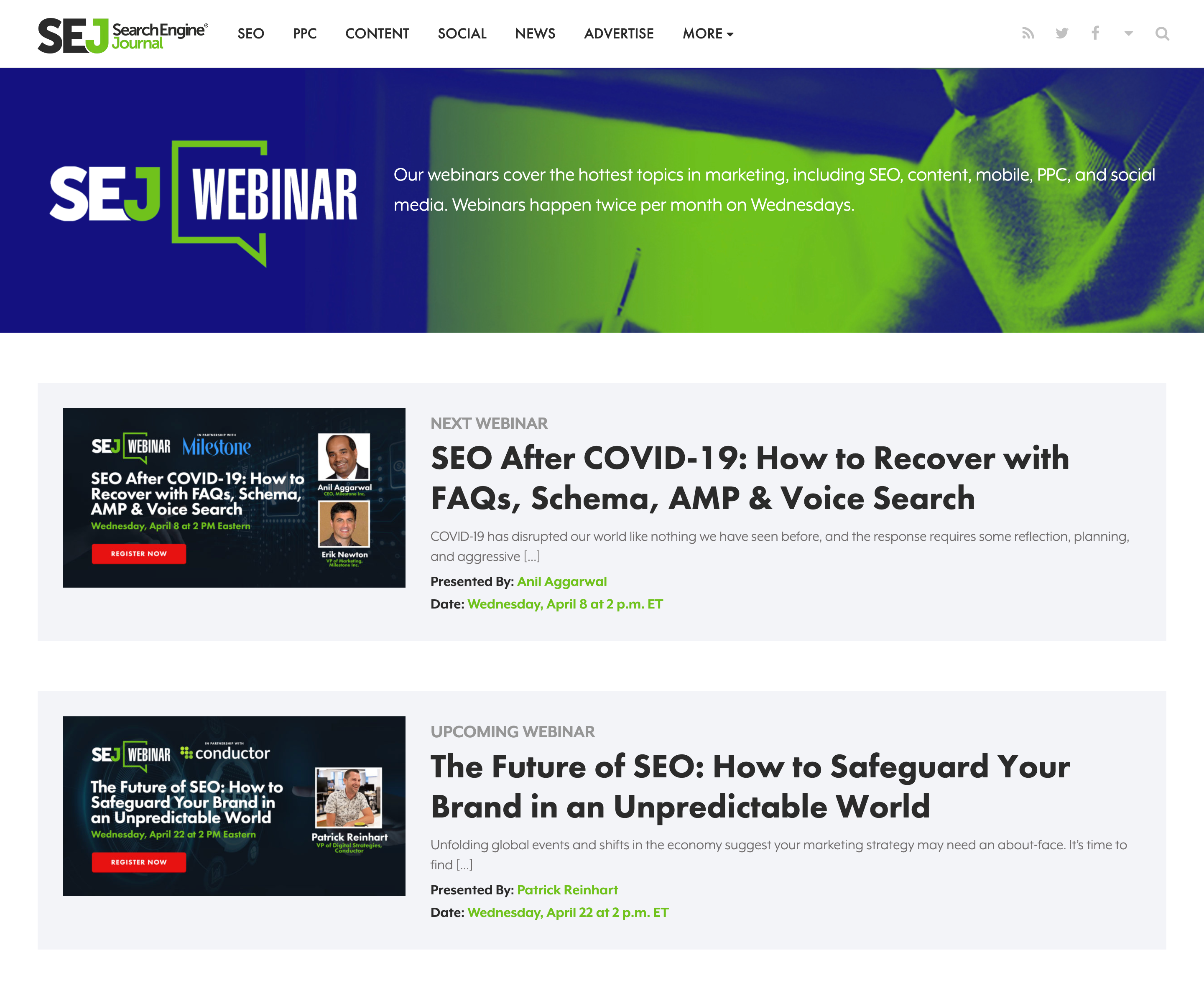 Coronavirus Lockdown Guide Search Engine Journal Webinars