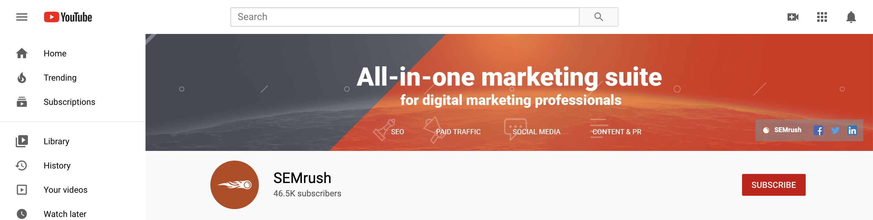 Coronavirus Lockdown Guide YouTube Channels SEMrush