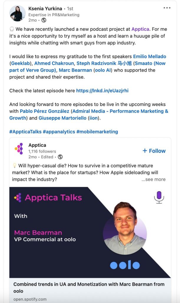 Employee advocacy example