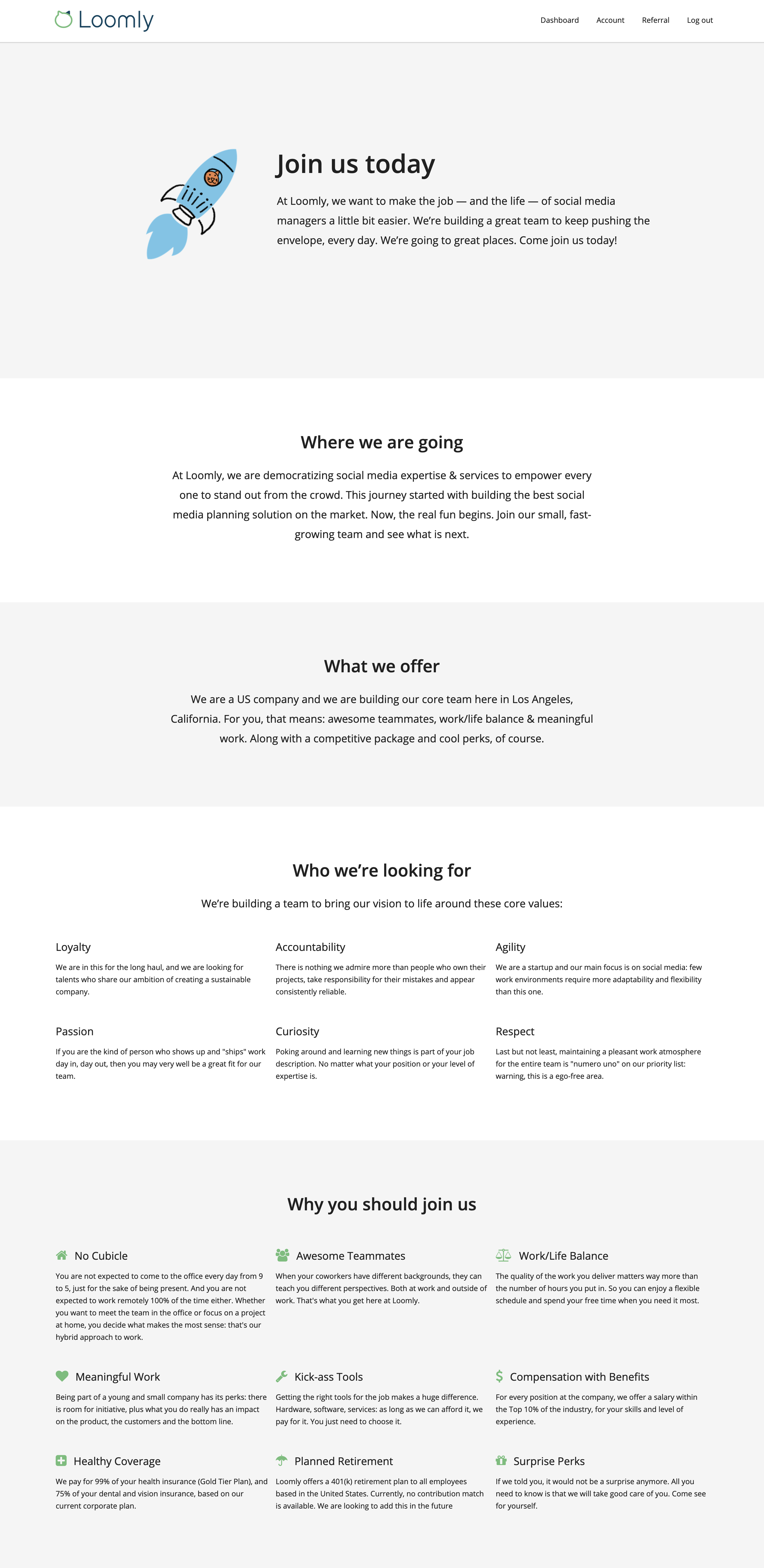 Employer branding definitive guide 2019 Loomly career page