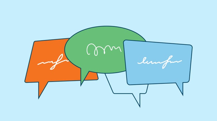 Several speech bubbles