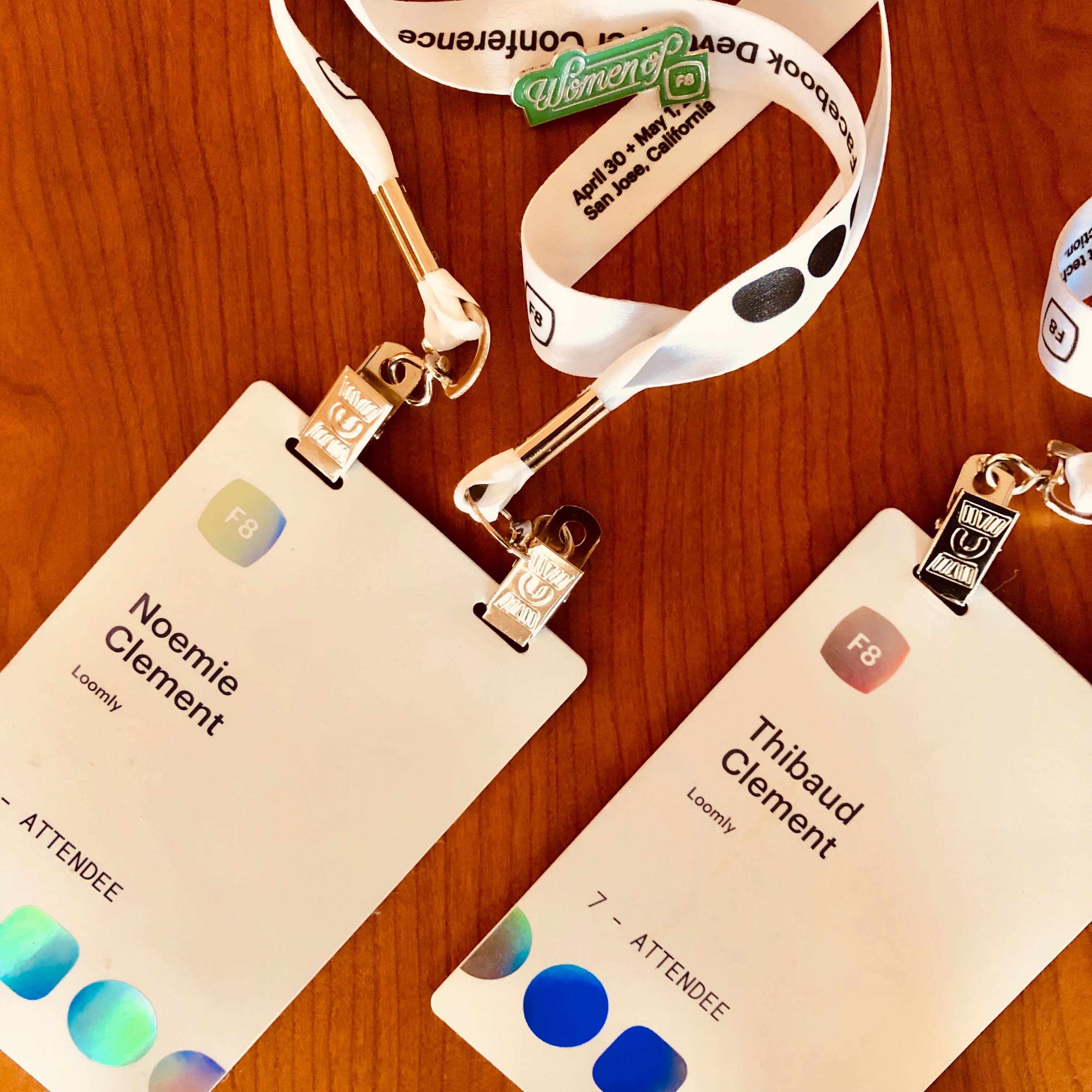 F8 2019 Loomly team attendee badges