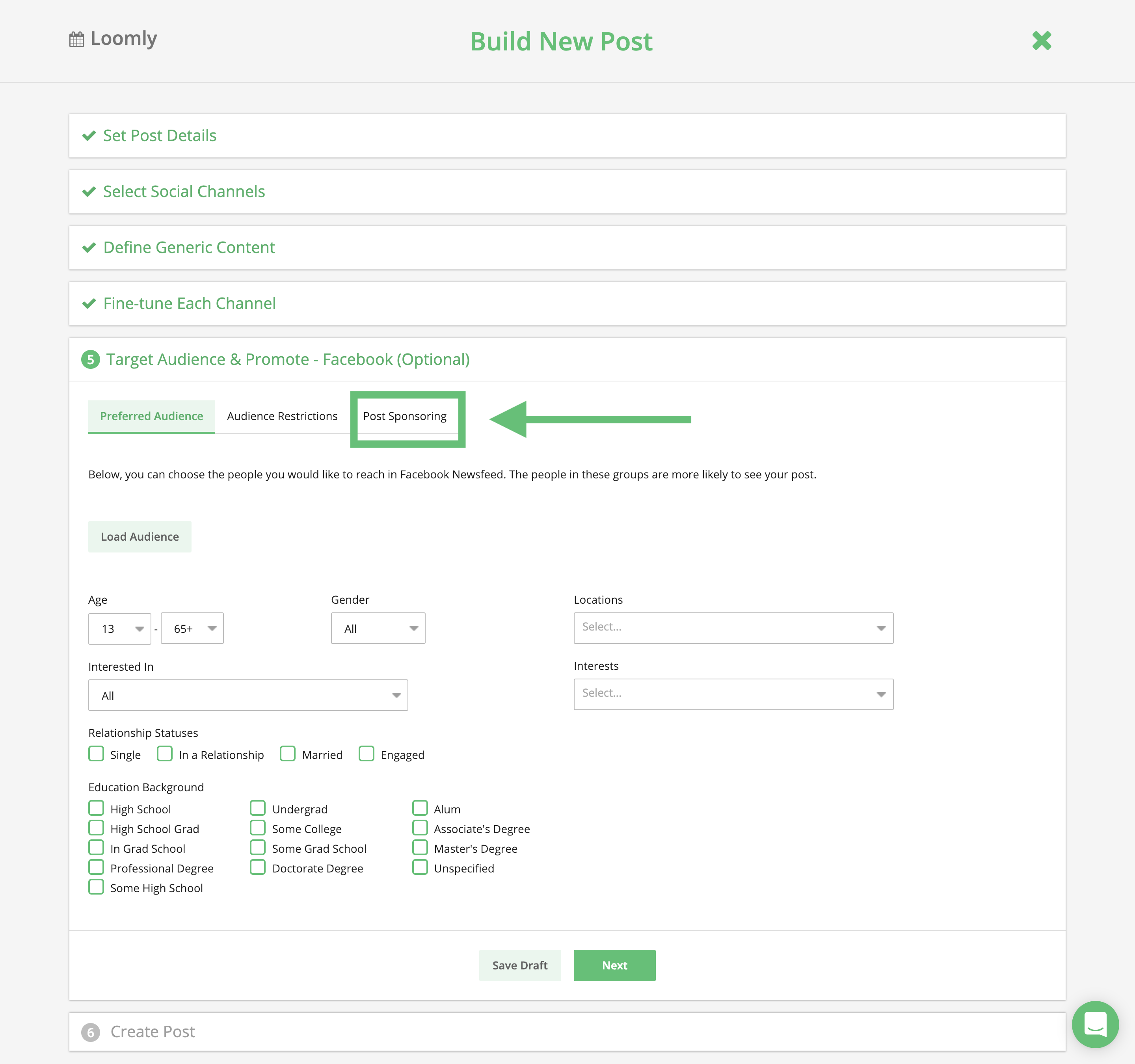Post Sponsoring Select Ads Account