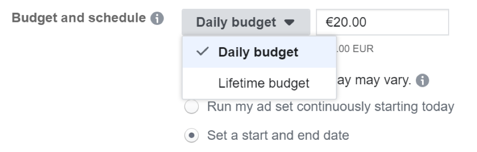 Facebook Ads Budget Schedule