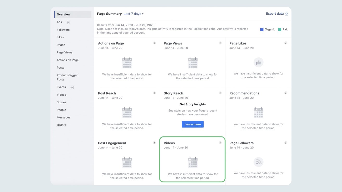 Facebook page insights