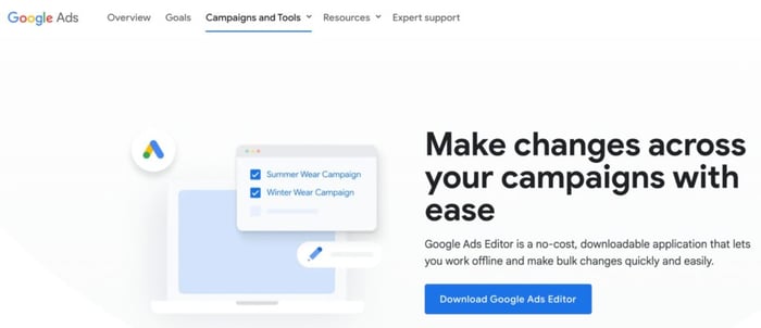 Google Ads editor