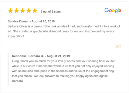 Google Review 5 Star Rating Example