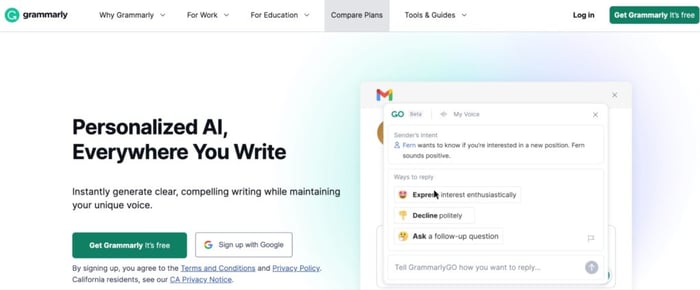 Grammarly grammar checking tool