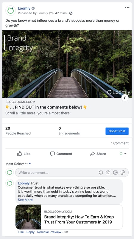 Growth Hacking Trickle Down Facebook Ad Split Copy Example