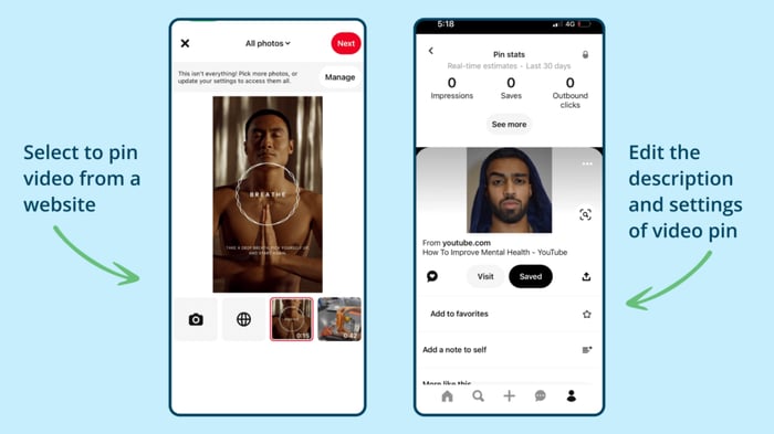 Screenshot of a video from web link on Pinterest mobile