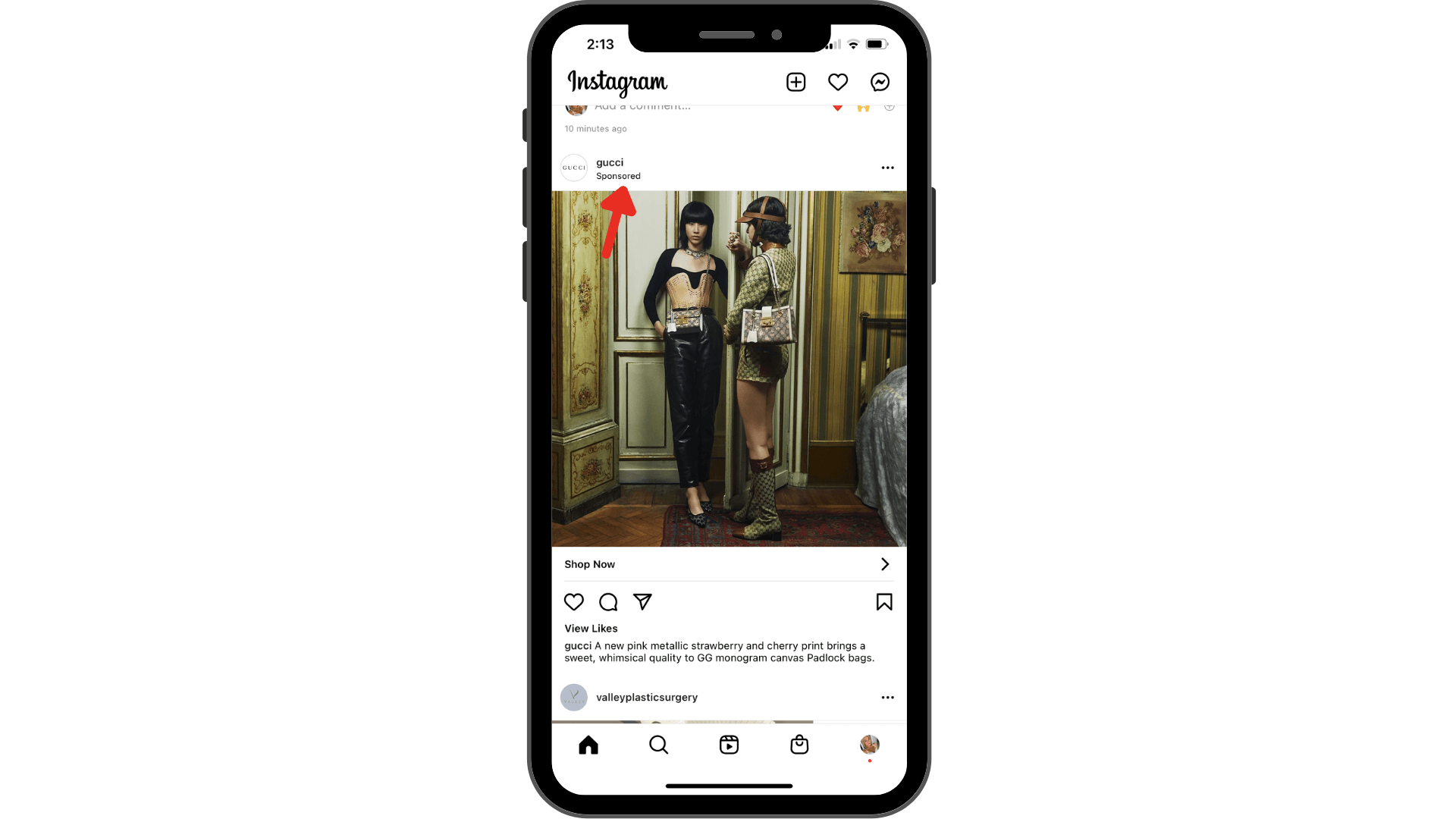 Instagram sponsored content as it appears in feed.