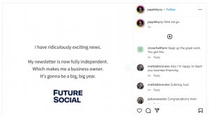 Jack Appleby's Instagram Announcement