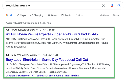 Google Ads can be targeted to local searches.
