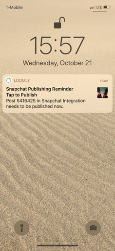 Loomly Snapchat Integration Push Notification Reminder