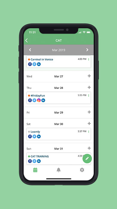 New Loomly Mobile Apps Calendar View