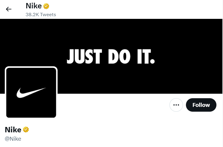 Nike Twitter page