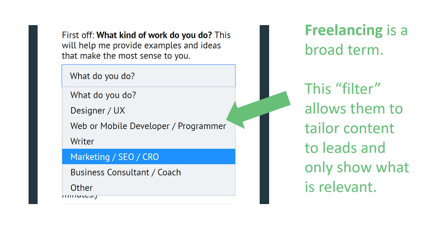 Nuturing marketing double your freelancing example