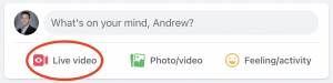 Press live video button