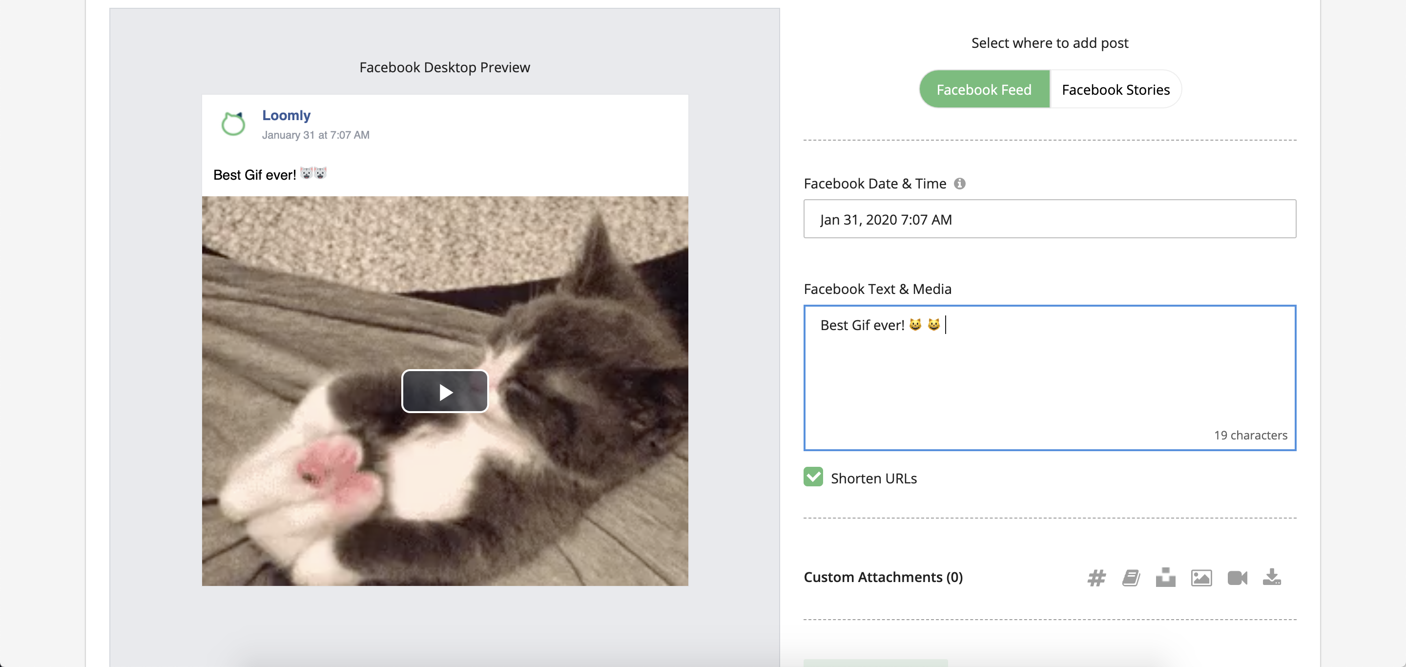 Publish Animated GIFs to Facebook & Instagram With Loomly Post Builder Demo