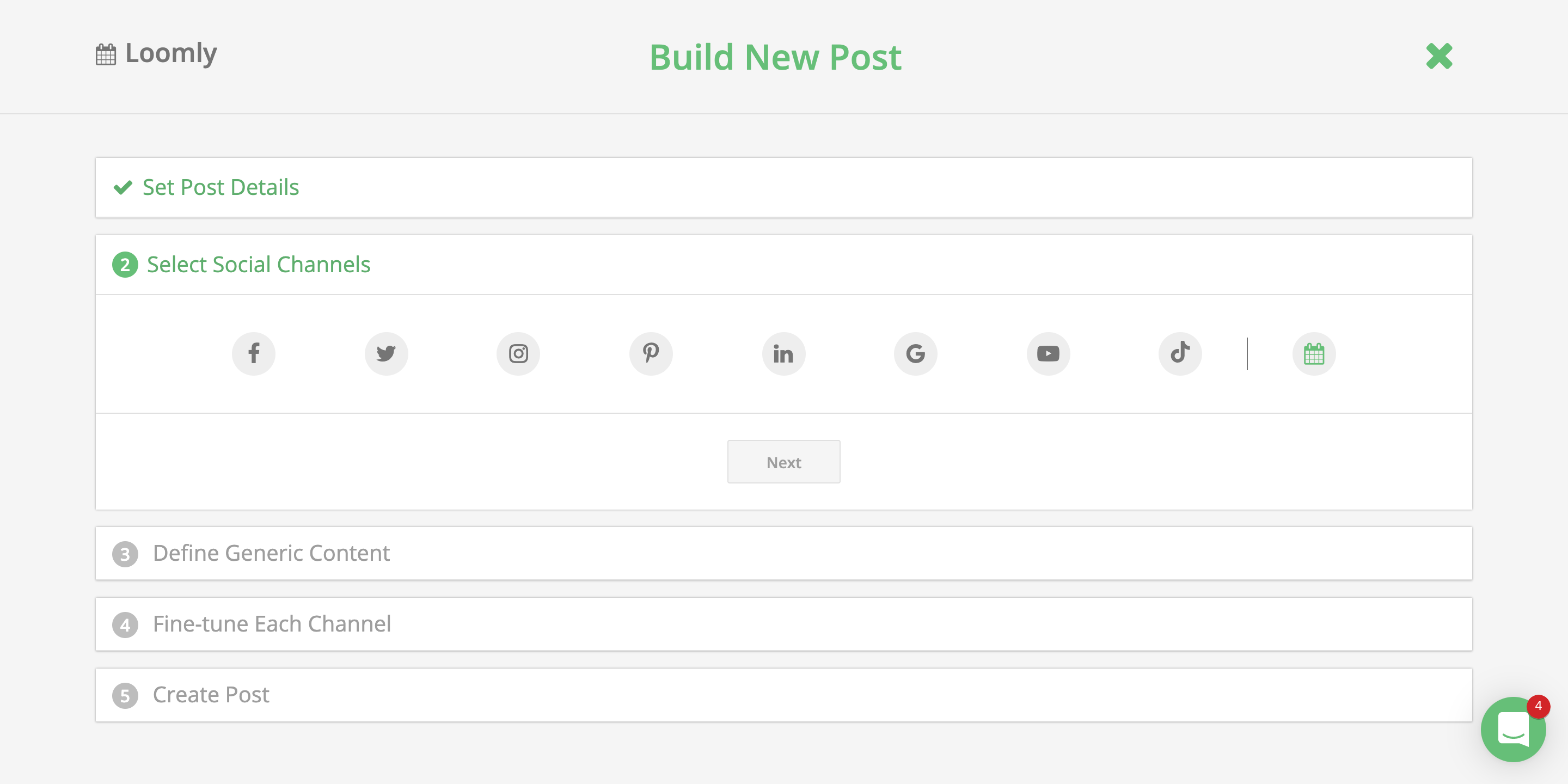Publish posts to multiple calendars in Loomly