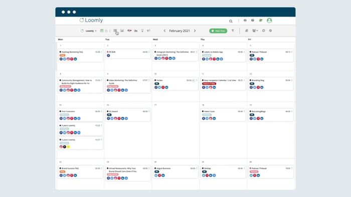 Schedule social media posts with Loomly