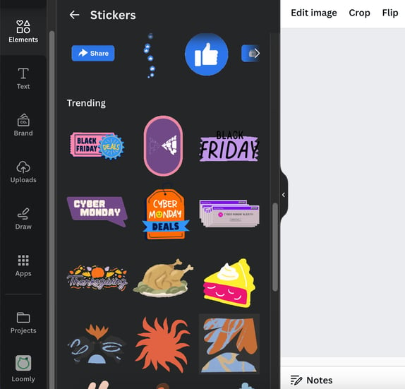 Canva black friday stickers