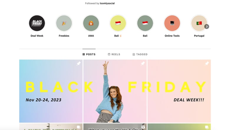 Black Friday Instagram grid