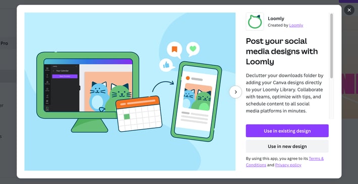 Add Loomly to Canva 