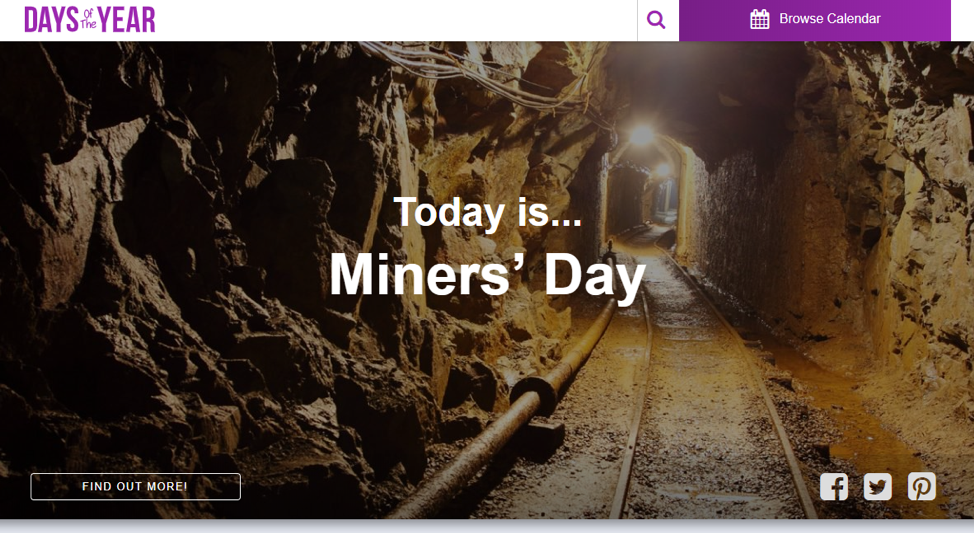 Social media post ideas miner's day