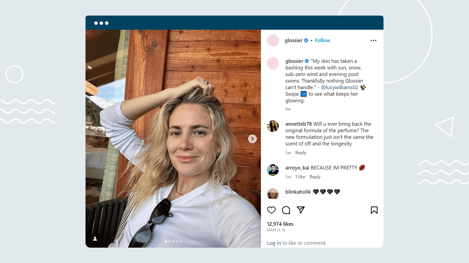 Example Instagram post with storytelling