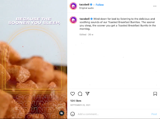 Taco Bell Instagram reels 