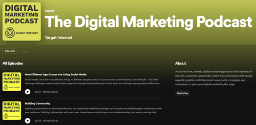 The digital marketing podcast graphic