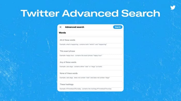 Twitter advanced search