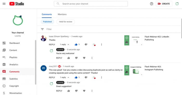 YouTube Comments