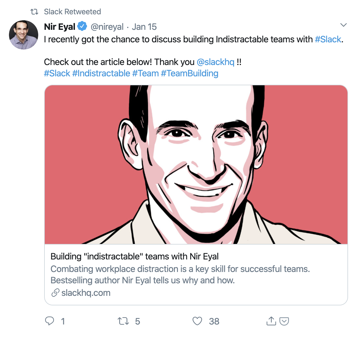 b2b brand slack twitter feed