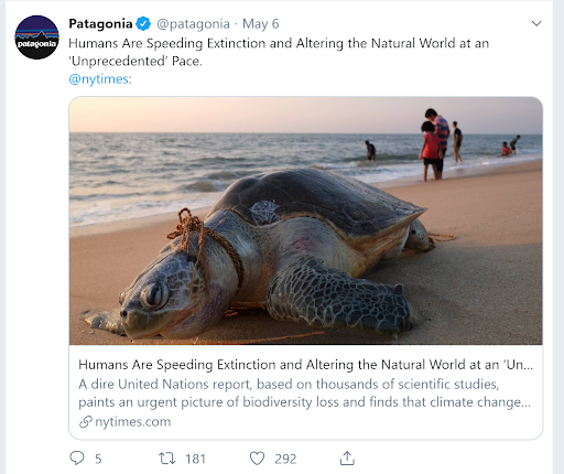 brand intelligence patagonia activism tweet