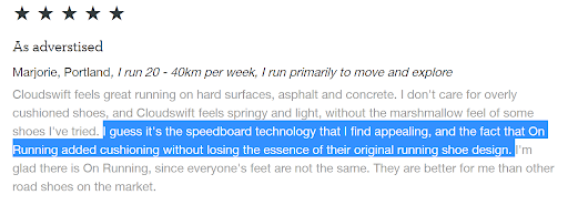 brand storytelling on running review