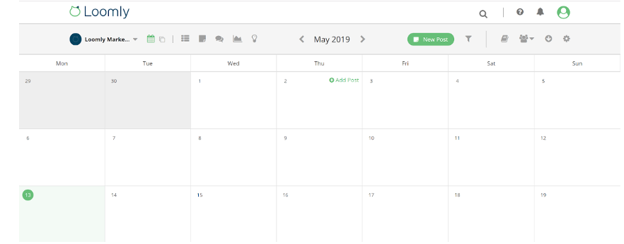 build your brand on instagram loomly calendar view
