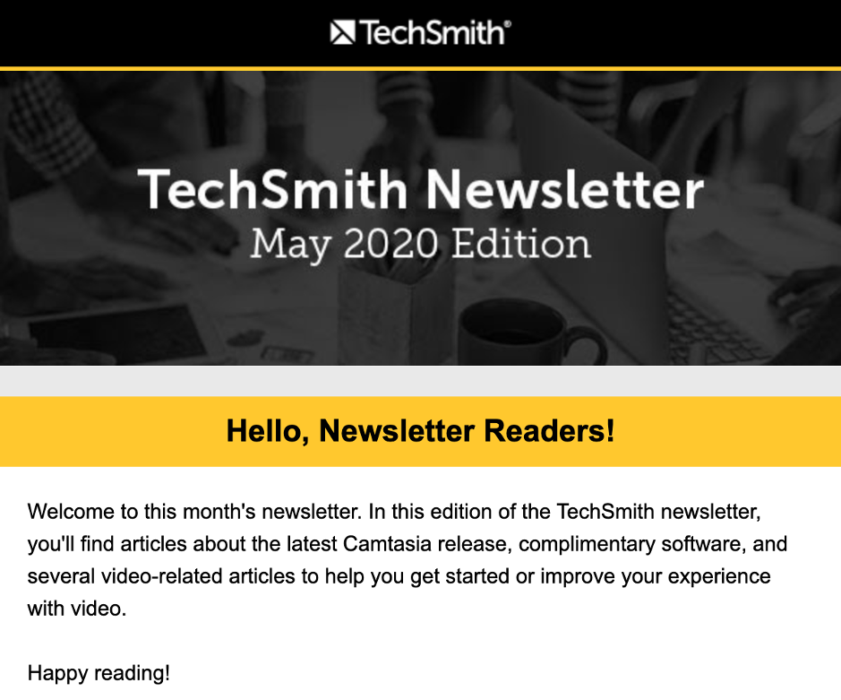 digital marketing on a budget email your subscribers TechSmith newsletter