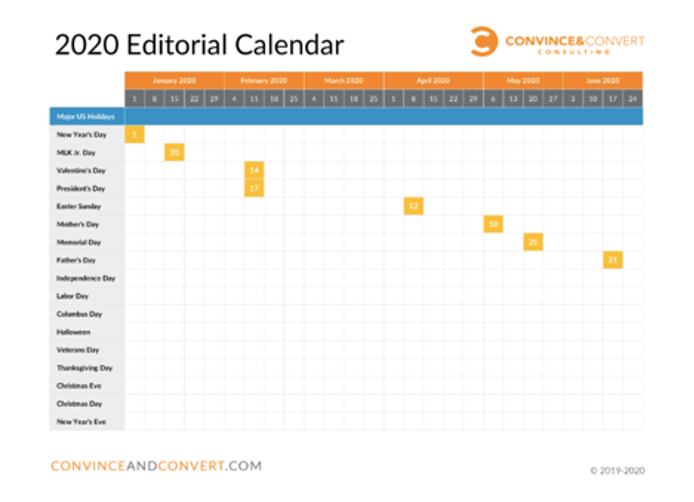 editorial calendar faq example 2020 convince convert