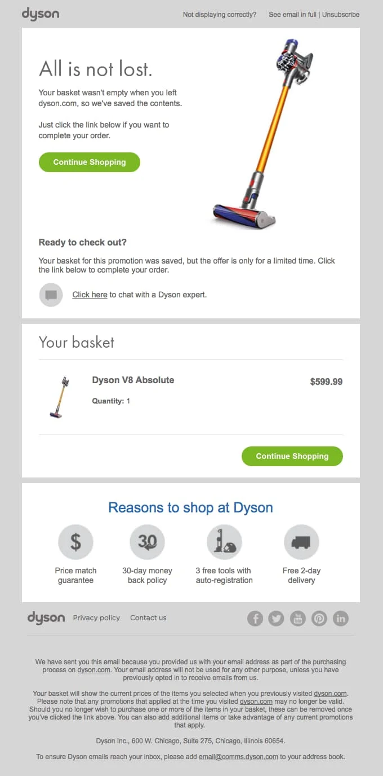 email marketing successful campaigns dyson