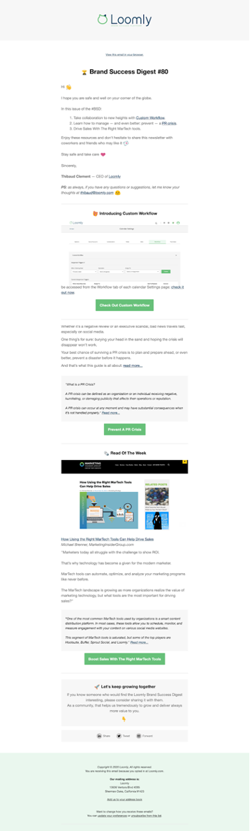 email marketing successful campaigns loomly newsletter brand success digest