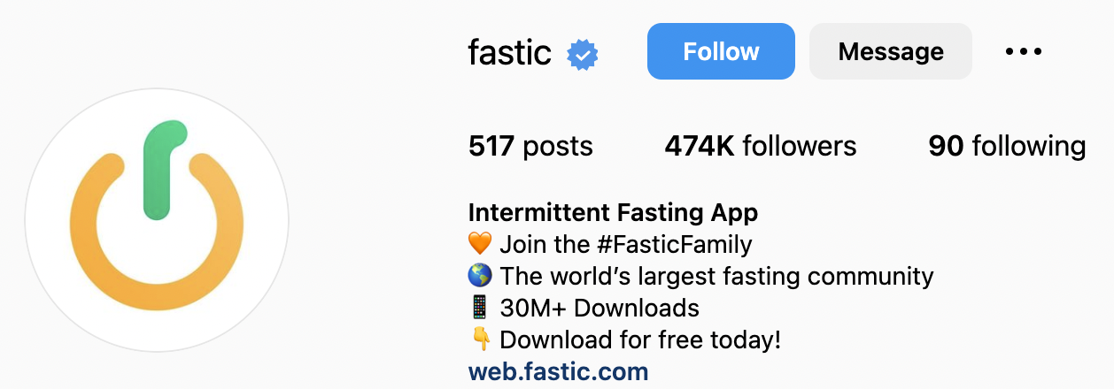 Screenshot of Fastic's Instagram account