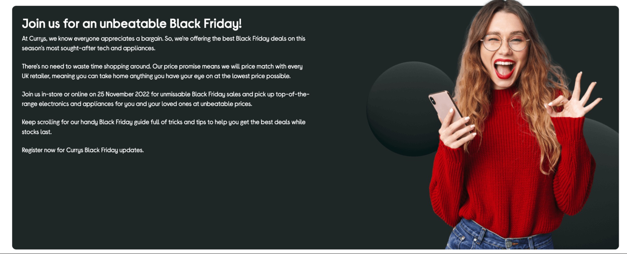 Currys Black Friday sales page